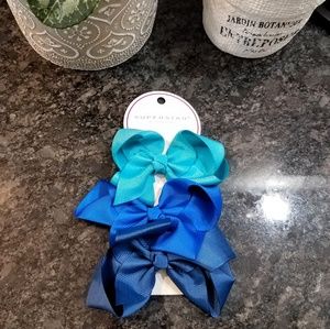 🆕️3pc "Blues" Hair Bow Set